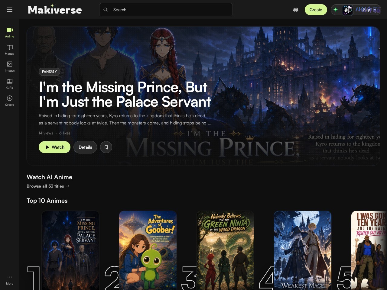Makiverse 网站截图