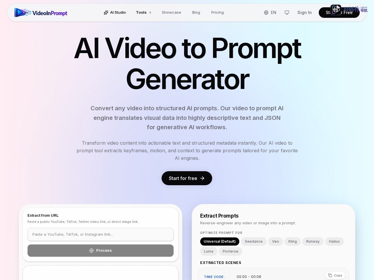 VideoInPrompt 网站截图